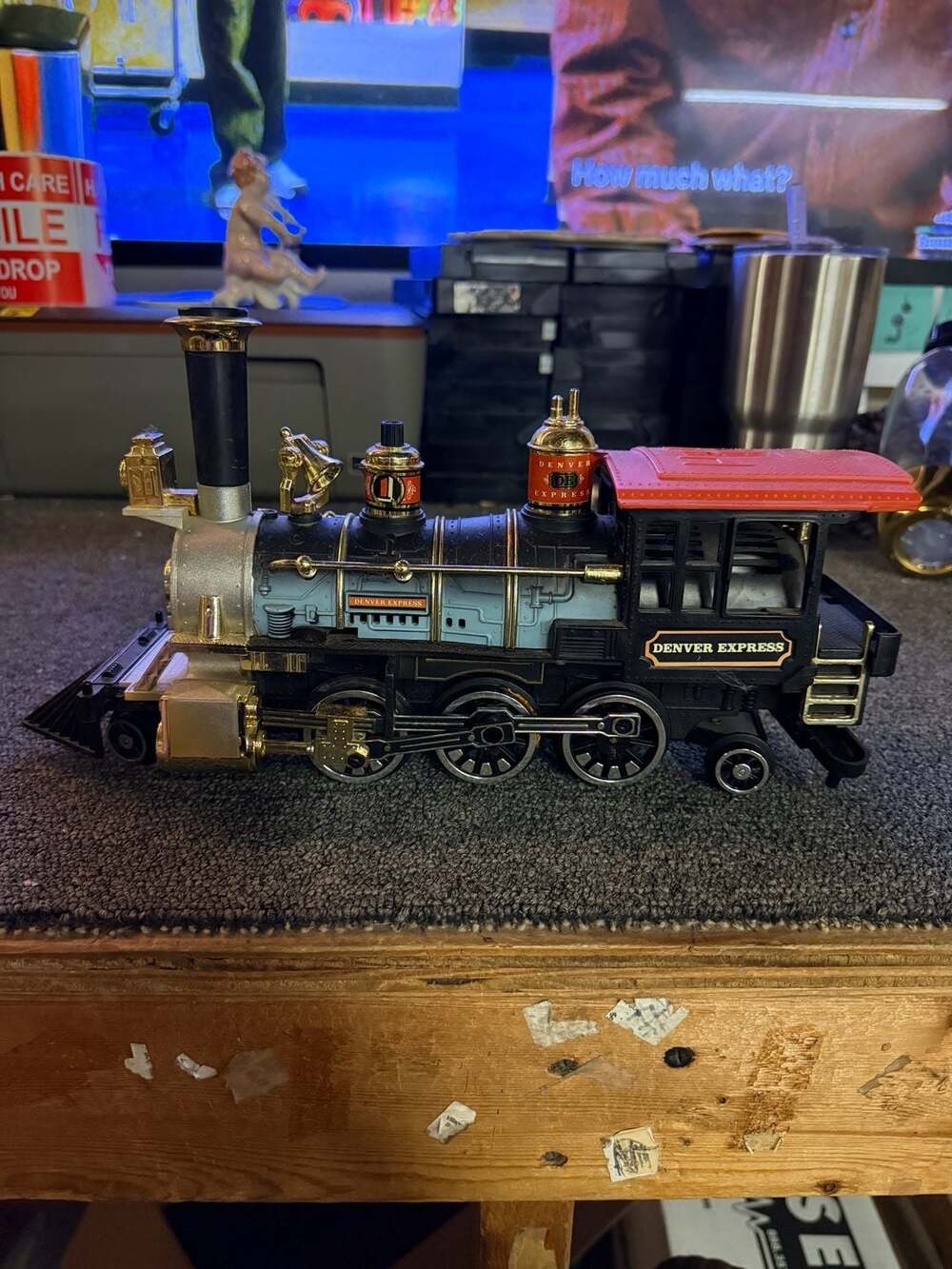 Vintage 1986 New Bright Denver Express Steam Locomotive Train Engine